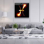."Pisces Zodiac Symbol". Glass Wall Art - ArtDesigna Glass Printing Wall Art