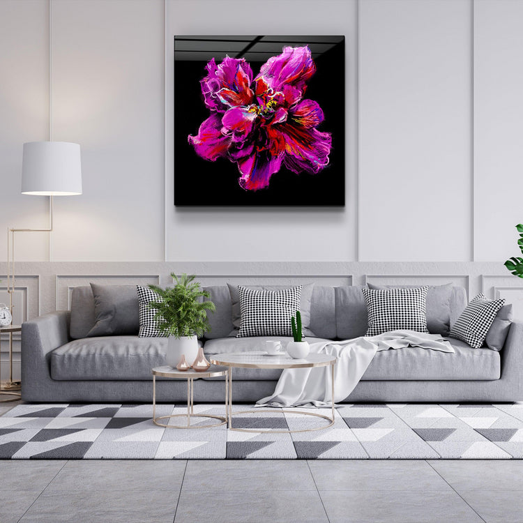 ・"Abstract Purple Flower"・Glass Wall Art - ArtDesigna Glass Printing Wall Art