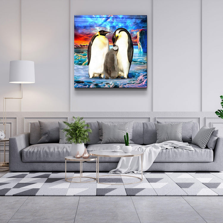 ・"Penguin Family"・Glass Wall Art - ArtDesigna Glass Printing Wall Art