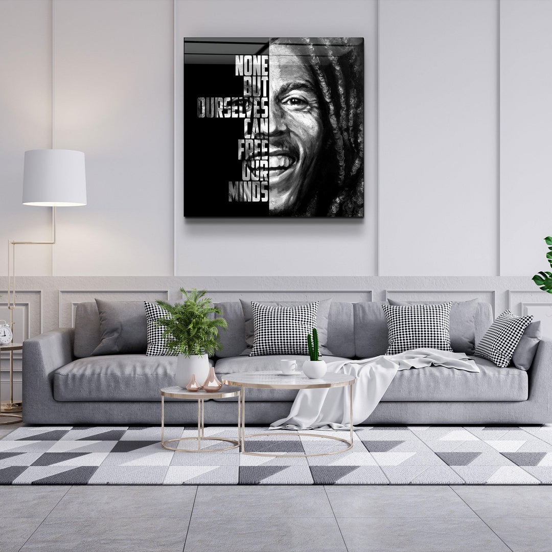 ・"Bob Marley"・Designers Collection Glass Wall Art - ArtDesigna Glass Printing Wall Art
