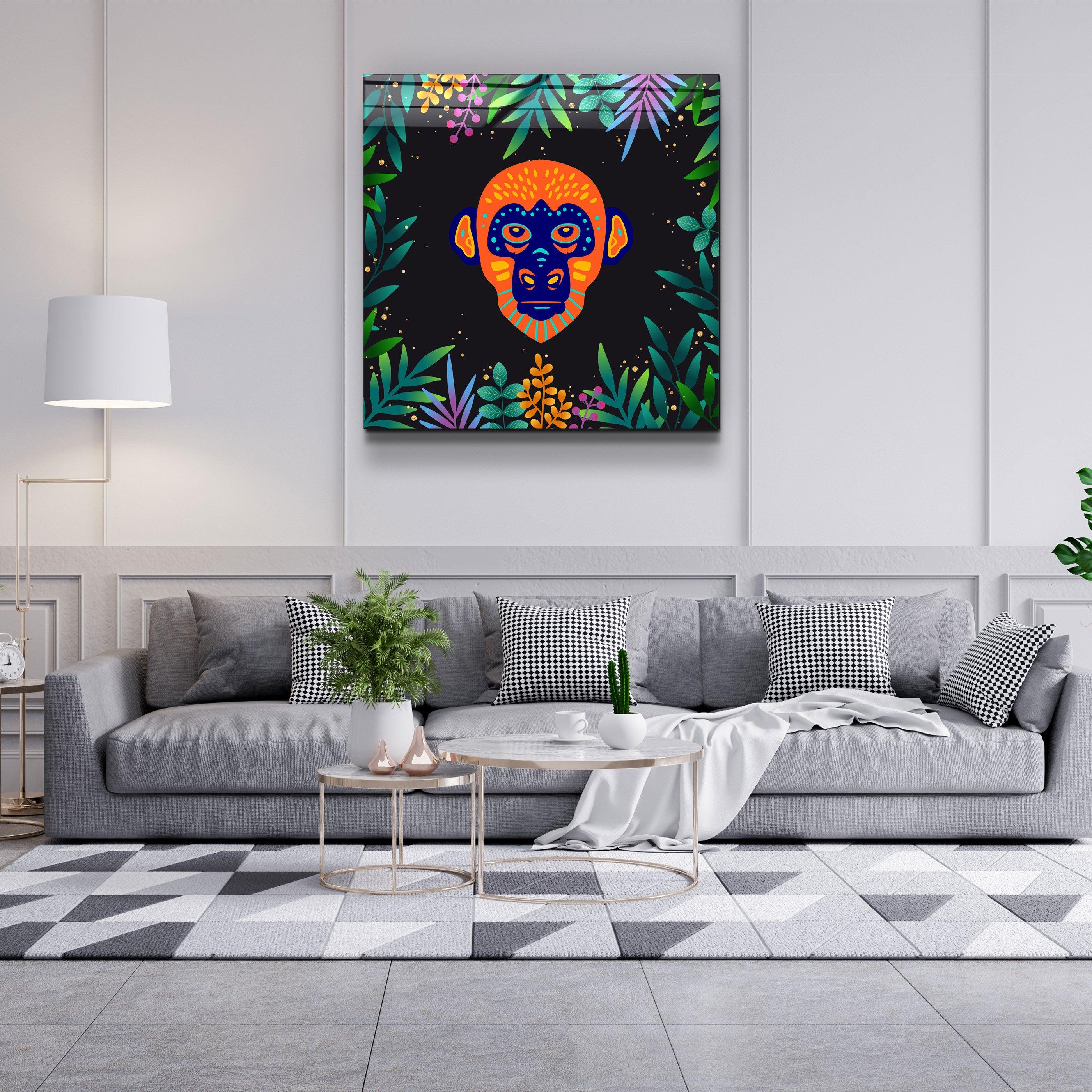 ・"Animal Republic-Monkey"・Designers Collection Glass Wall Art - ArtDesigna Glass Printing Wall Art