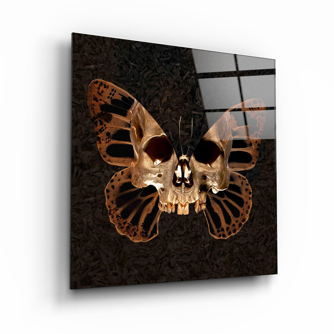 ・"Butterfly Skull"・Designers Collection Glass Wall Art - ArtDesigna Glass Printing Wall Art