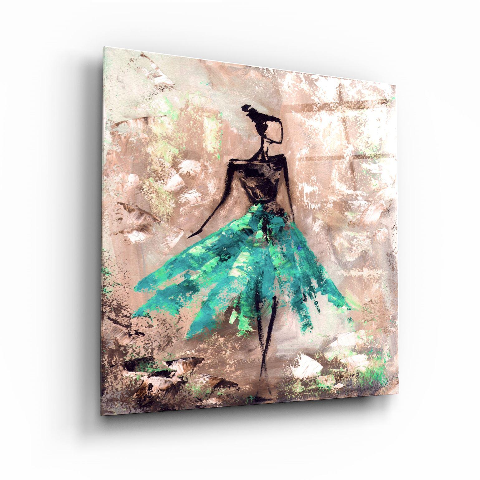 ・"Woman (Green)"・Glass Wall Art - ArtDesigna Glass Printing Wall Art