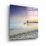 ・"Quay in the Silent Beach"・Glass Wall Art