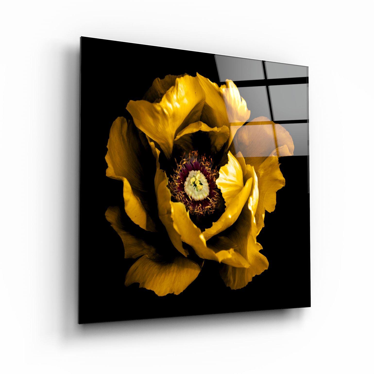 ・"Floral Yellow"・Glass Wall Art - ArtDesigna Glass Printing Wall Art