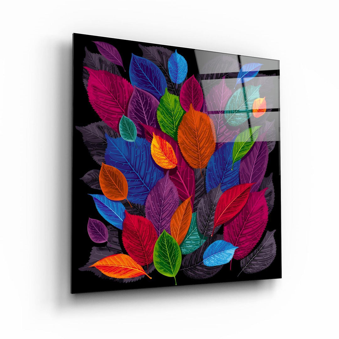 ・"Leaf Feast"・Glass Wall Art - ArtDesigna Glass Printing Wall Art