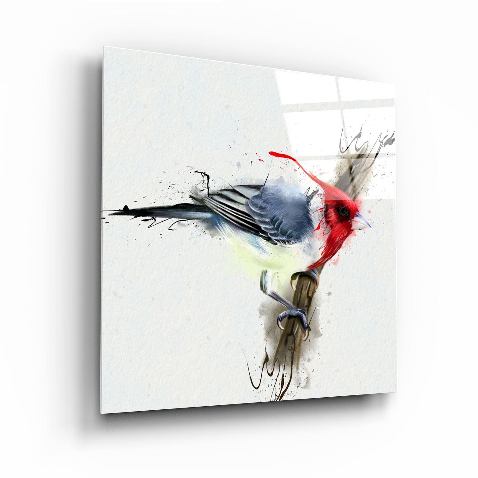 ・"Red Bird"・Glass Wall Art - ArtDesigna Glass Printing Wall Art