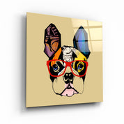 ・"Abstract Dog Face"・Glass Wall Art - ArtDesigna Glass Printing Wall Art