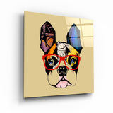 Abstraktes Hundegesicht – Glasbild