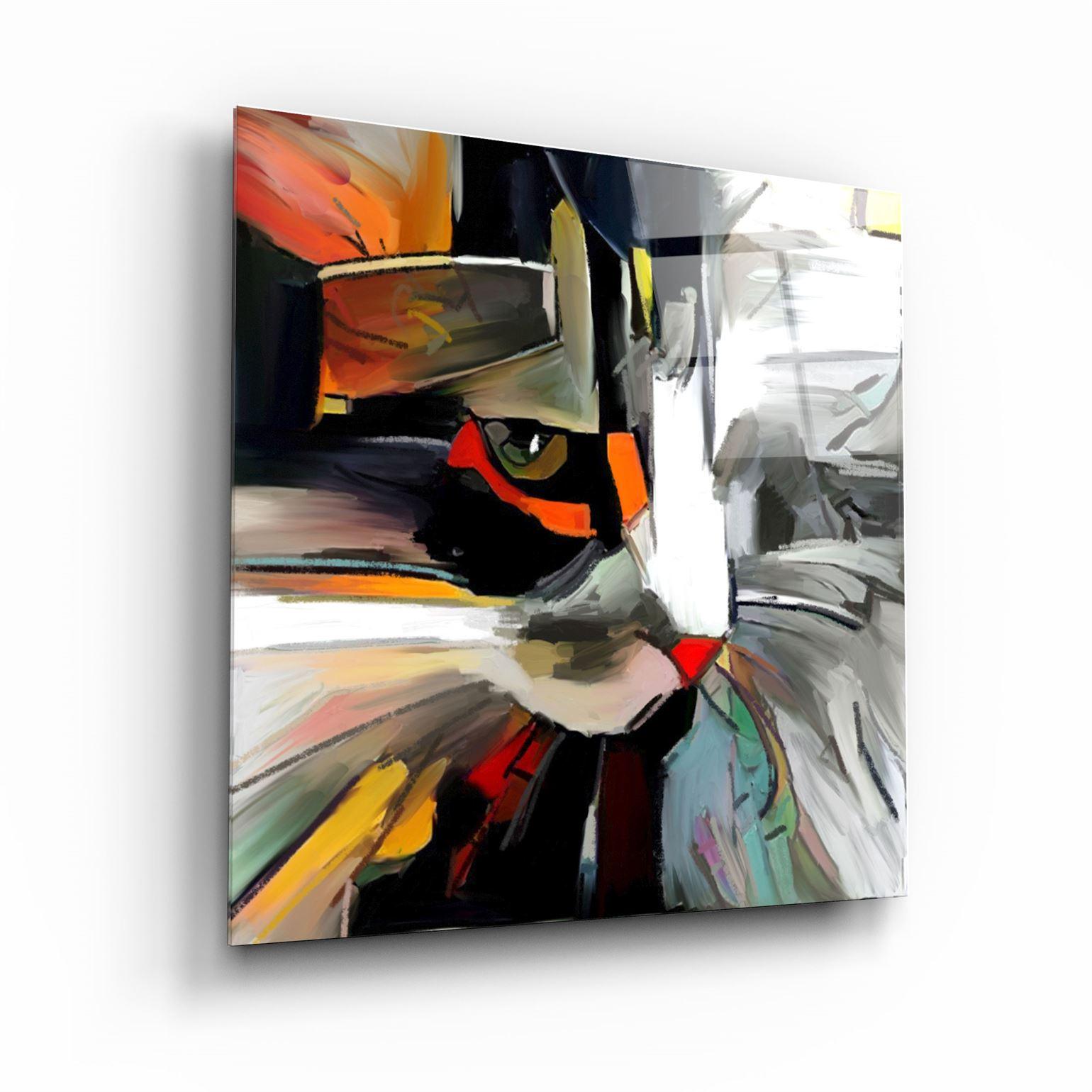 ・"Abstract Cat"・Glass Wall Art - ArtDesigna Glass Printing Wall Art