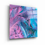 ・"Pink Tropical Jungle"・Glass Wall Art