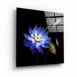 ・"Midnight Lotus"・Glass Wall Art