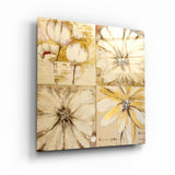 Abstract Yellow Flowers – Glasbild