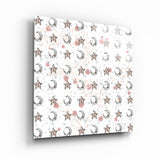 ."Moon Drops White". Glass Wall Art