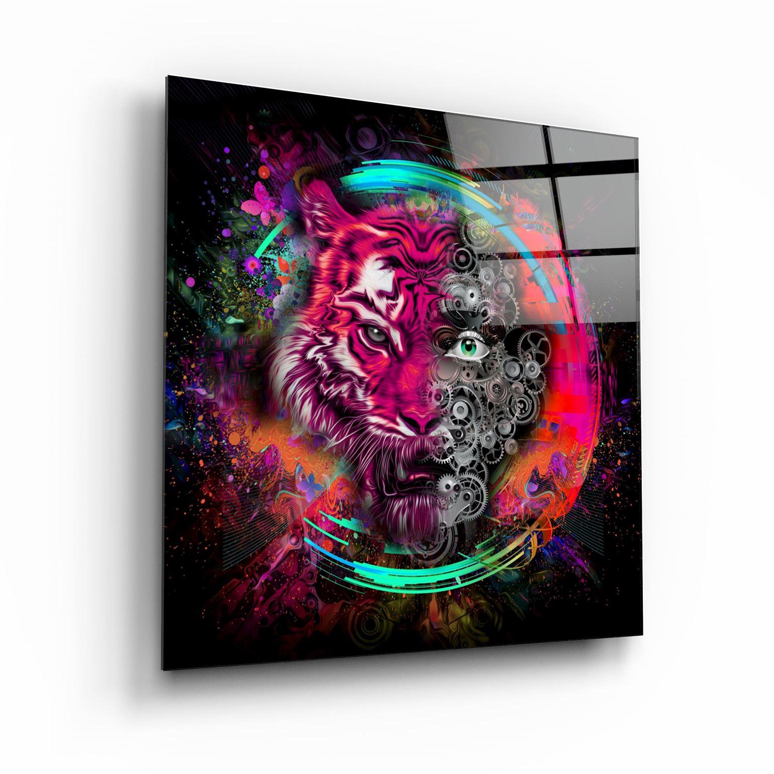 ・"Abstract Tiger"・Glass Wall Art - ArtDesigna Glass Printing Wall Art