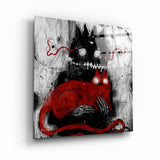 ・"Abstract Cat 2"・Glass Wall Art