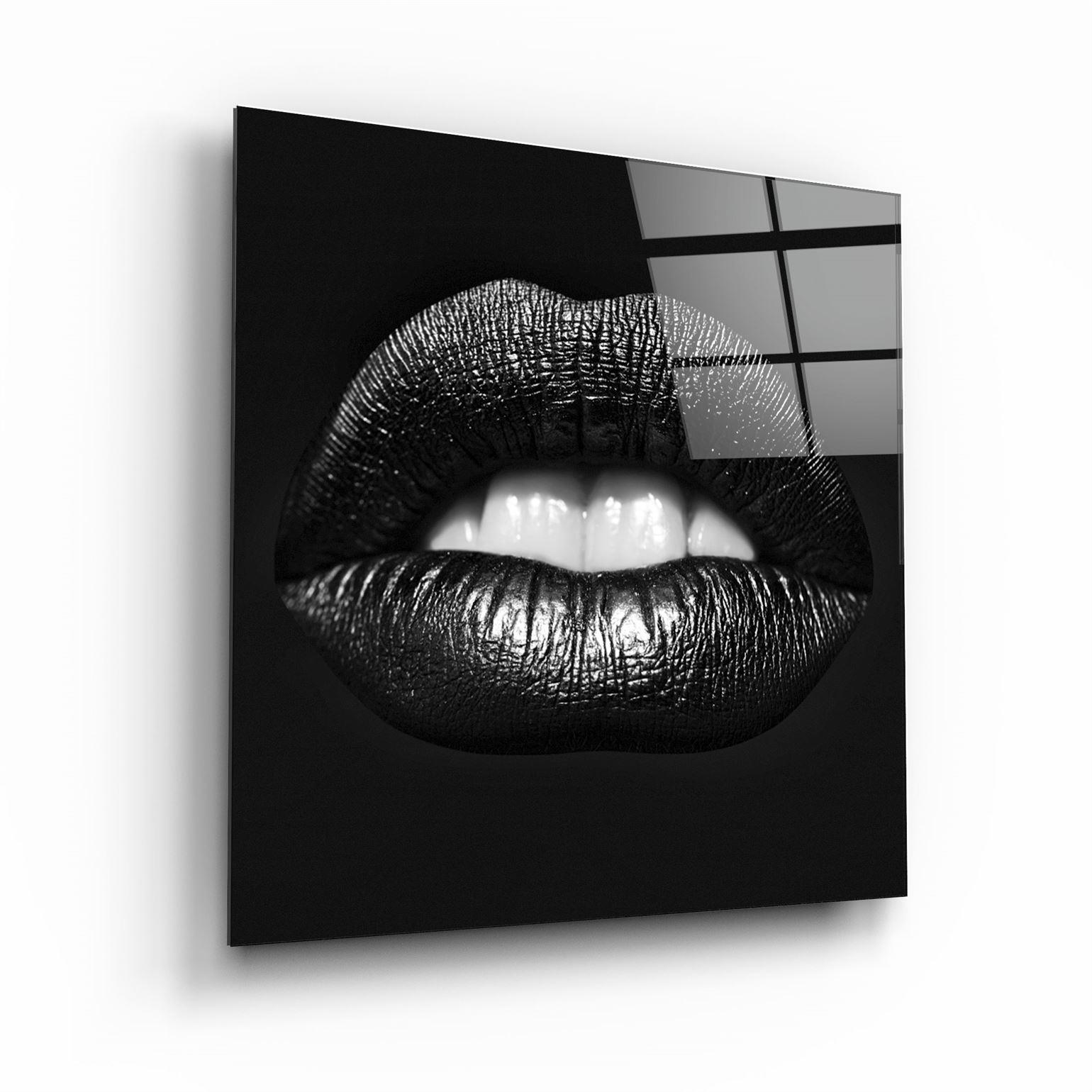 ・"Black Lips"・Glass Wall Art - ArtDesigna Glass Printing Wall Art