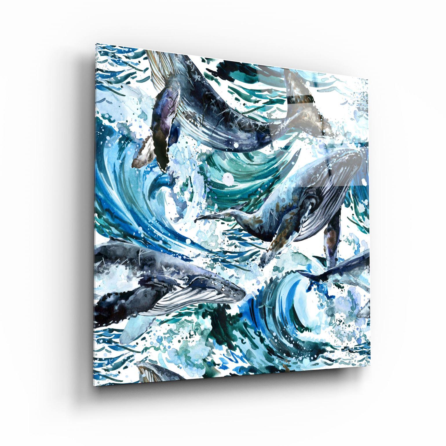 ・"Whales"・Glass Wall Art - ArtDesigna Glass Printing Wall Art