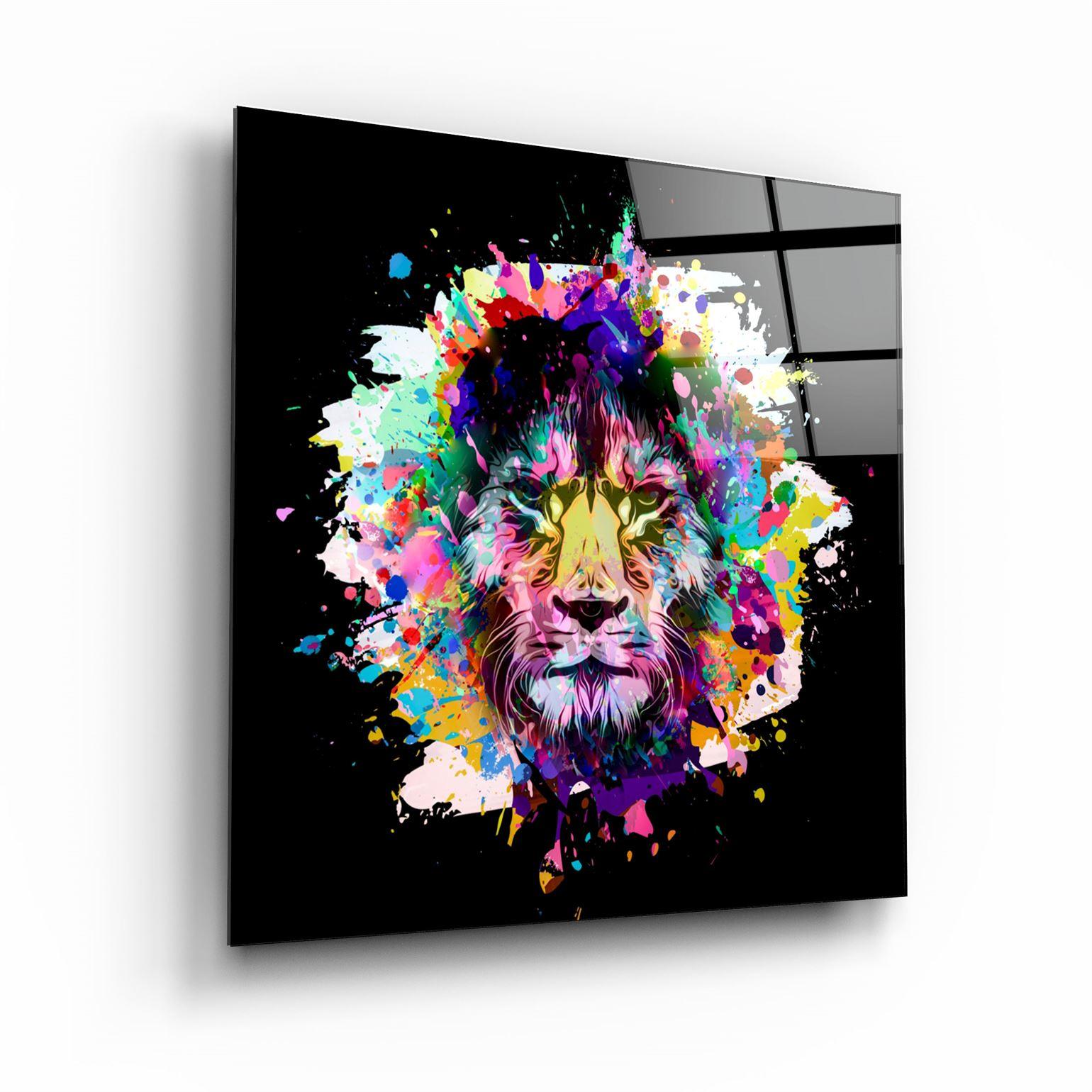 ・"Lion Abstract"・Glass Wall Art - ArtDesigna Glass Printing Wall Art