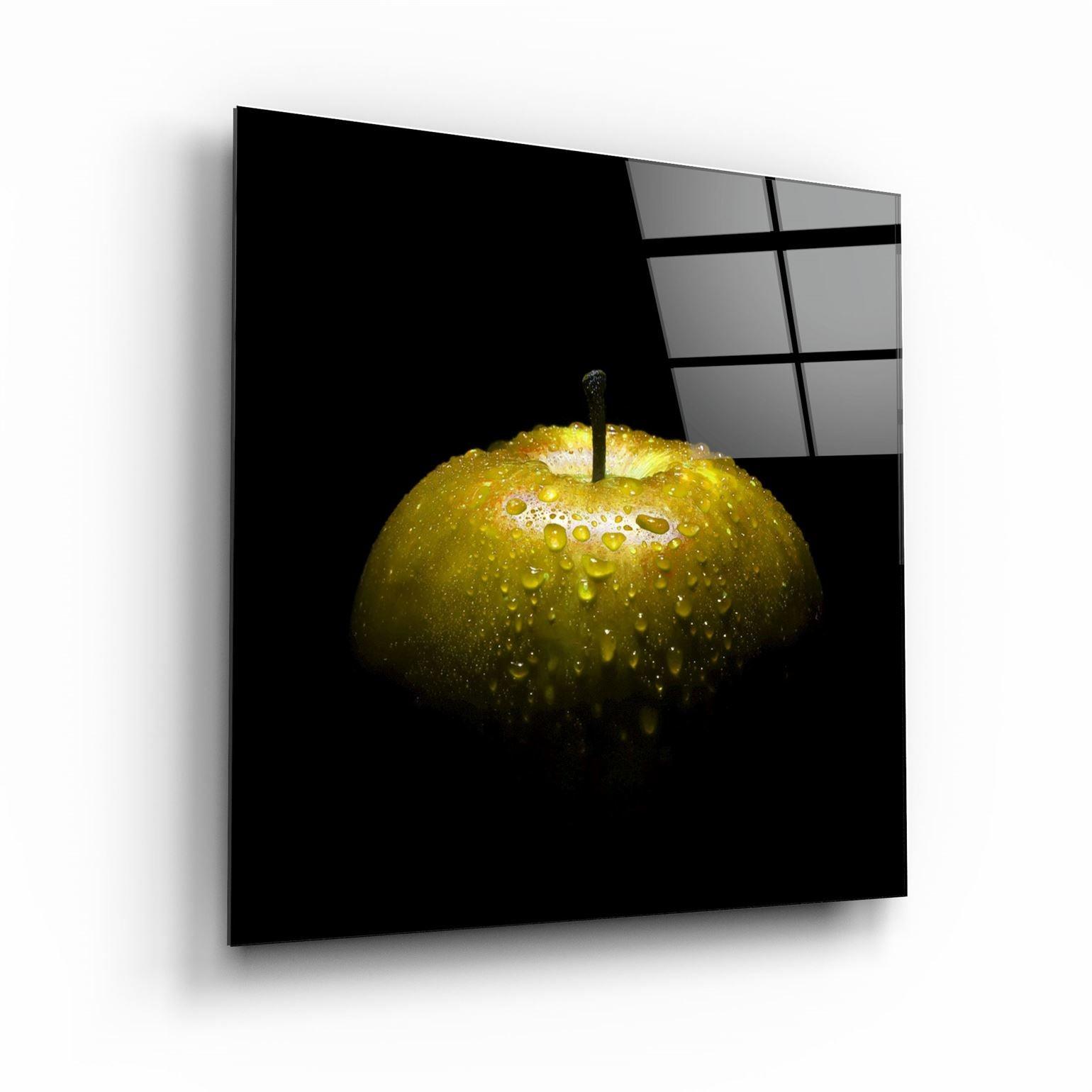 ・"Yellow Apple"・Glass Wall Art - ArtDesigna Glass Printing Wall Art