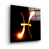 ."Pisces Zodiac Symbol". Glass Wall Art