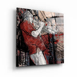Abstrakter Musiker V2 – Glasbild