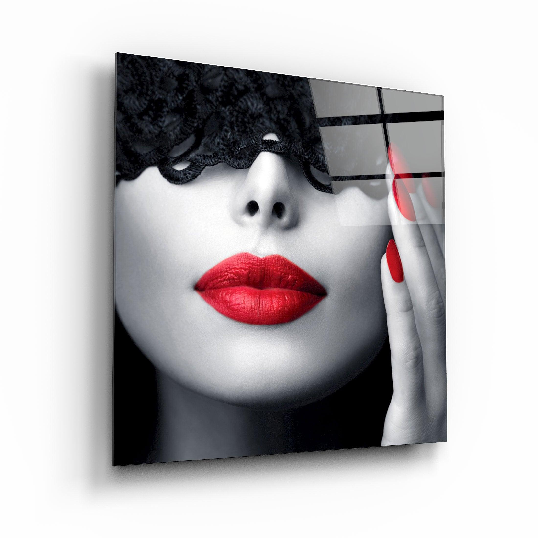 ・"Red Lips and Nails"・Glass Wall Art - ArtDesigna Glass Printing Wall Art