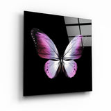 ・"Pink Butterfly"・Glass Wall Art