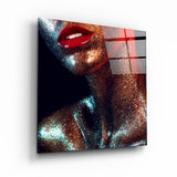 Silbriges Make-up – Glasbild