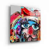 ・"Abstract Colorful Portrait"・Glass Wall Art