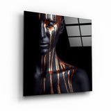 Abstrakter Make-up-Künstler – Glasbild