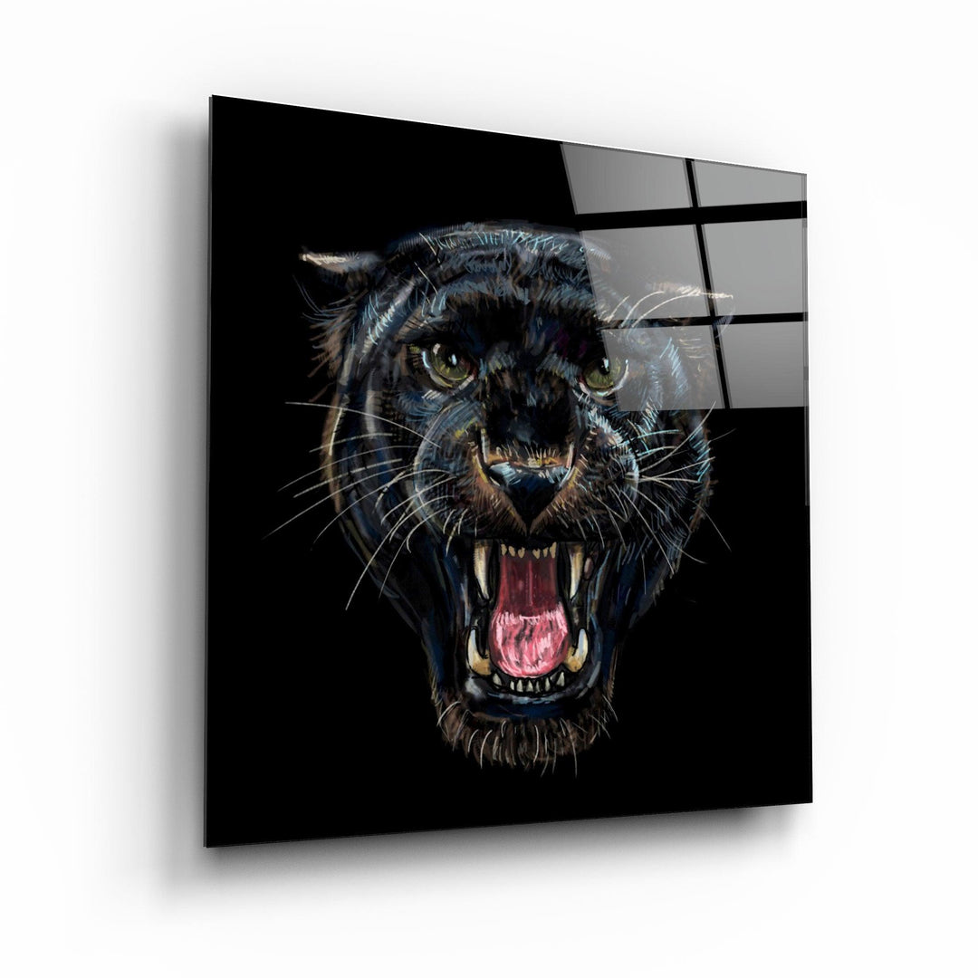 ・"Wild Panther"・Glass Wall Art - ArtDesigna Glass Printing Wall Art