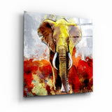 Abstraktes Buntes Elefant – Glasbild