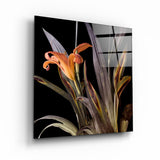 Orange Flowers | Glass Wall Art