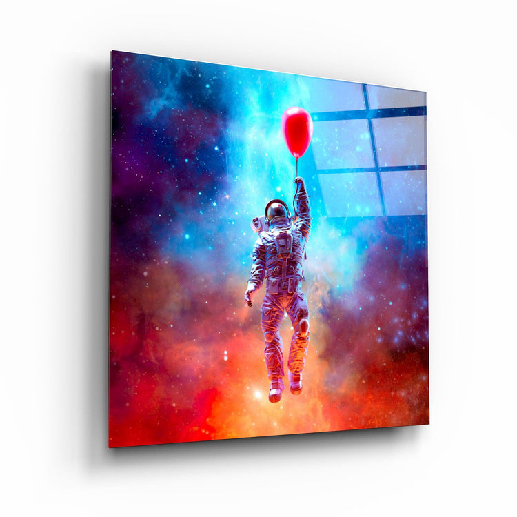 ・"Astronaut in the Sky and Baloon"・Glass Wall Art - ArtDesigna Glass Printing Wall Art