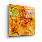 ・"Vintage Map US - North Carolina"・Glass Wall Art - ArtDesigna Glass Printing Wall Art