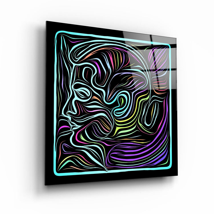 ・"Rainbow Line Faces"・Glass Wall Art - ArtDesigna Glass Printing Wall Art