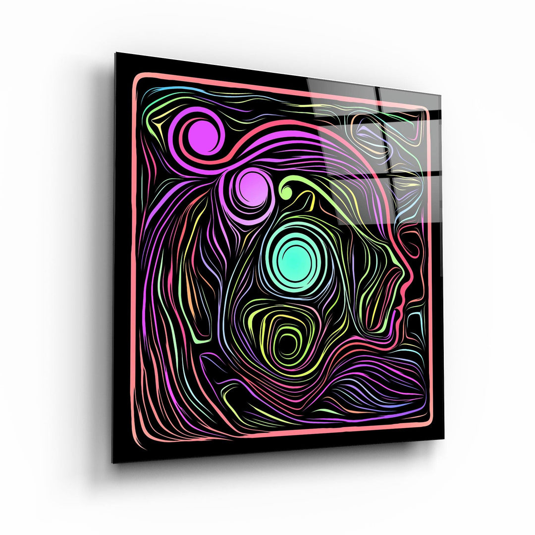 ・"Rainbow Line Faces V2"・Glass Wall Art - ArtDesigna Glass Printing Wall Art
