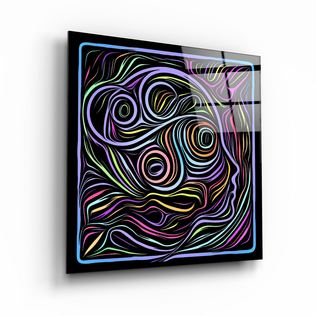 Rainbow Line Faces V3・Glass Wall Art – ArtDesigna Glass Printing Wall Art