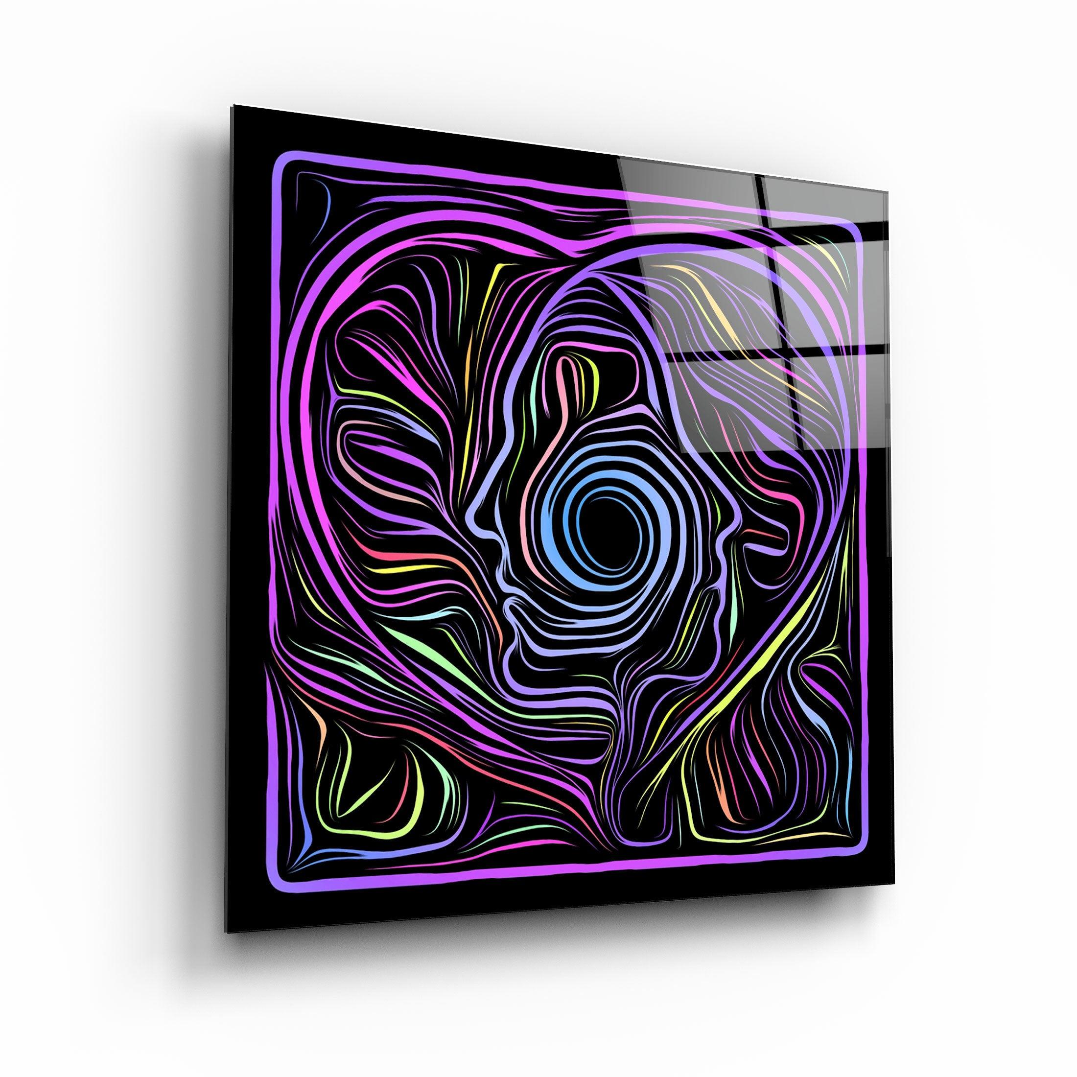 ・"Rainbow Line Faces V4"・Glass Wall Art - ArtDesigna Glass Printing Wall Art