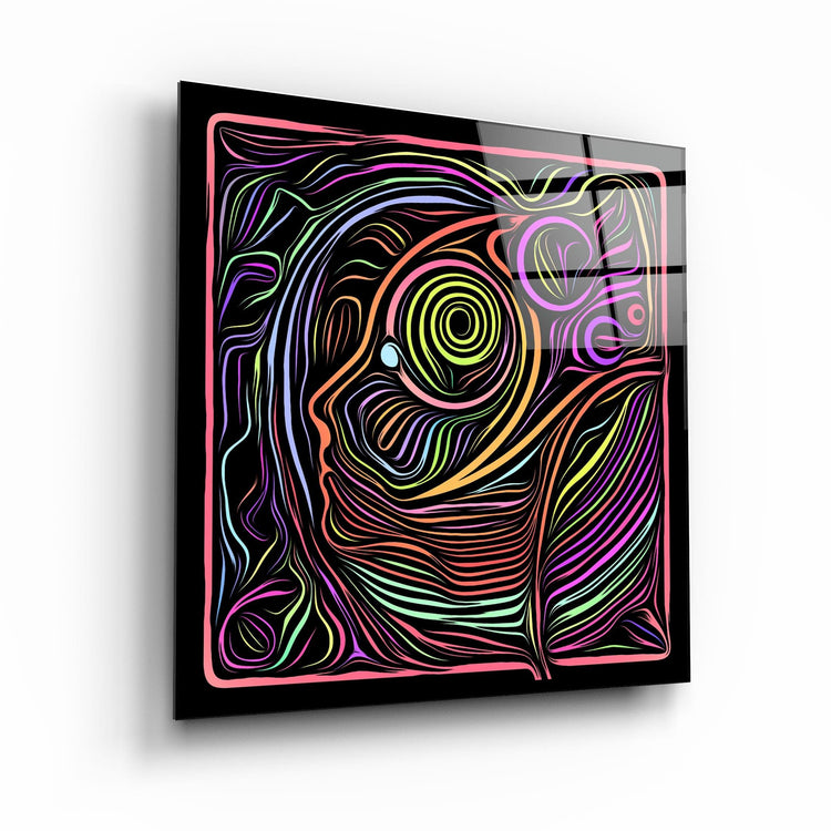 ・"Rainbow Line Faces V5"・Glass Wall Art - ArtDesigna Glass Printing Wall Art