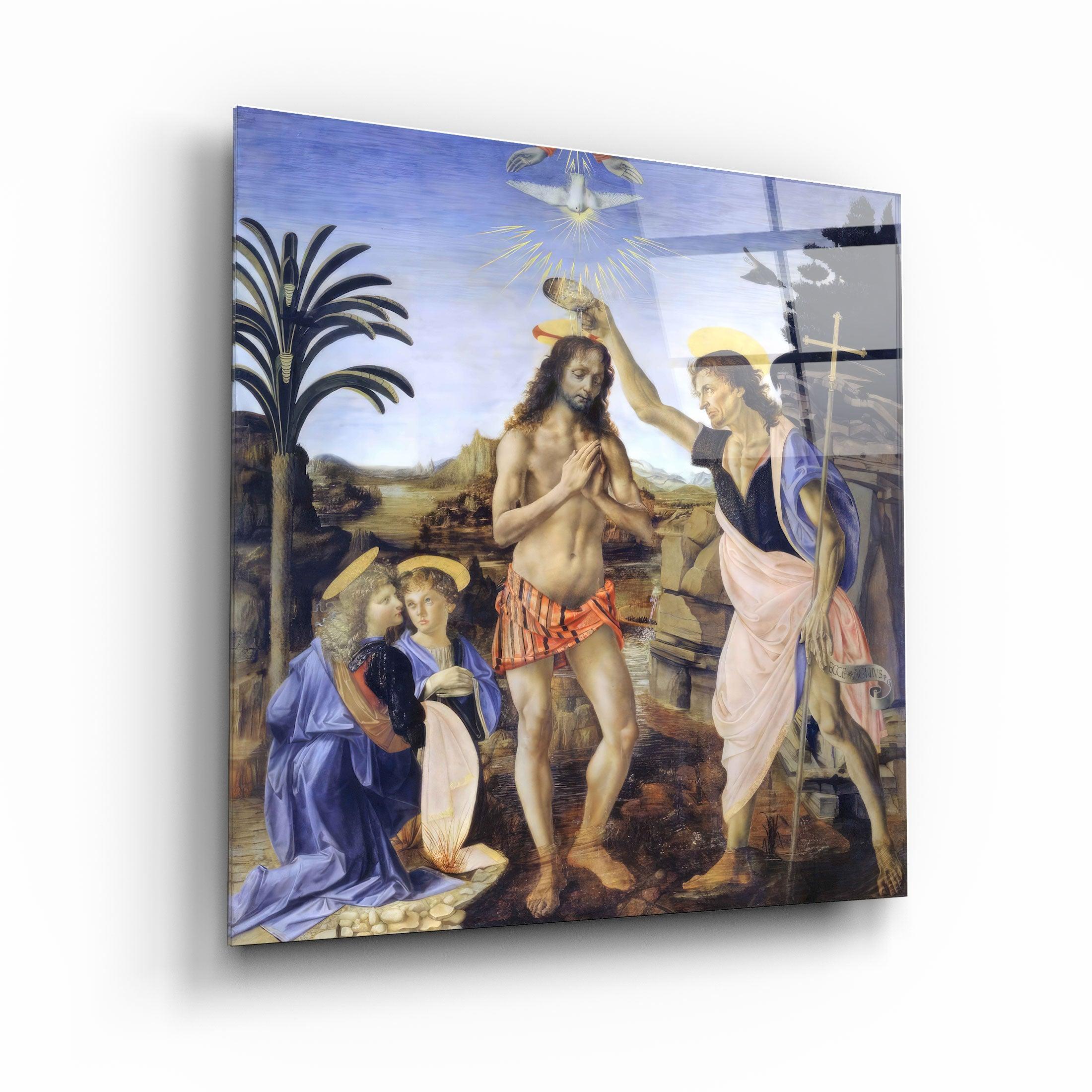 ."Leonardo da Vinci's Baptism of Christ (1470-1480)". Glass Wall Art - ArtDesigna Glass Printing Wall Art
