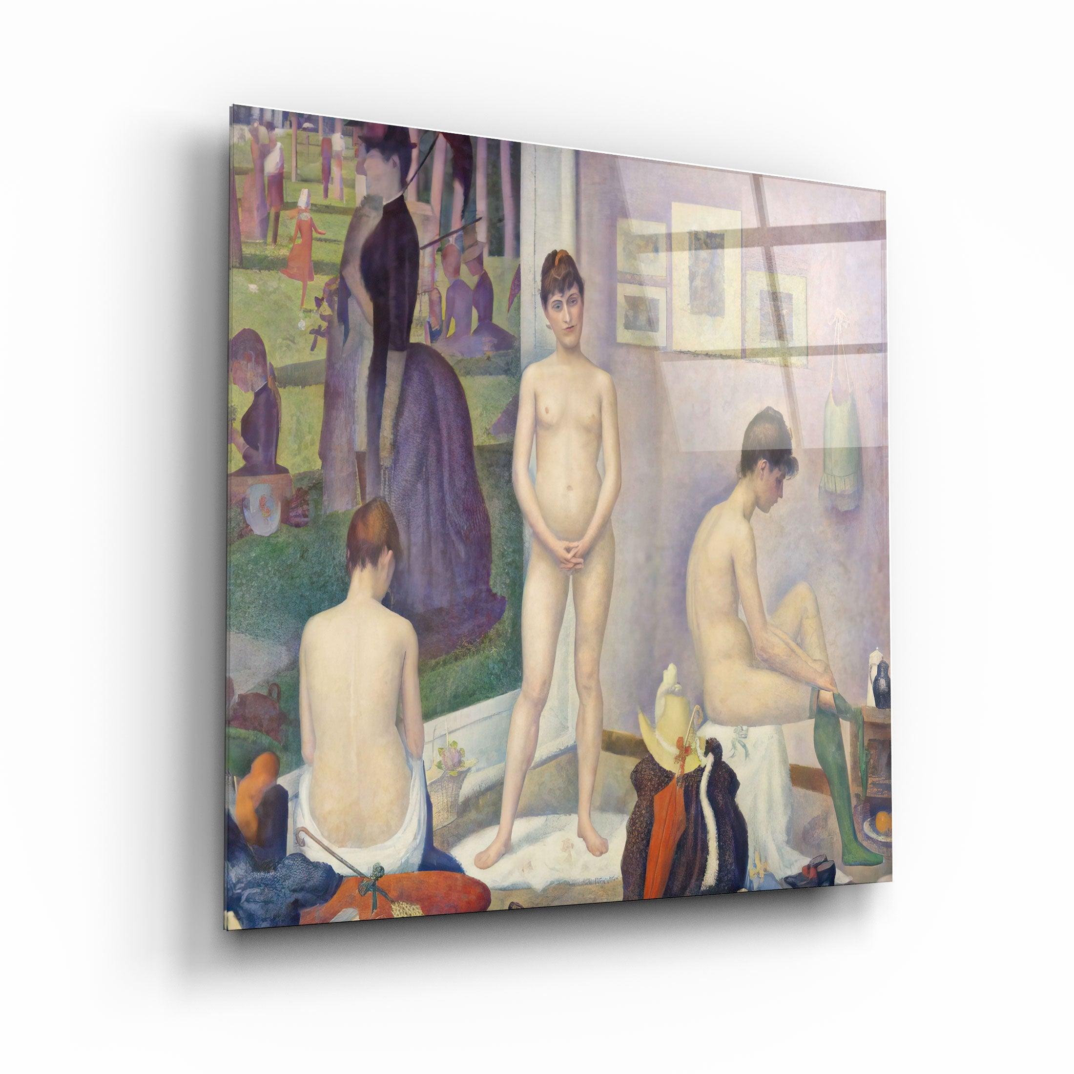 ."Models (Poseuses) (ca. 1886–1888) by Georges Seurat". Glass Wall Art - ArtDesigna Glass Printing Wall Art