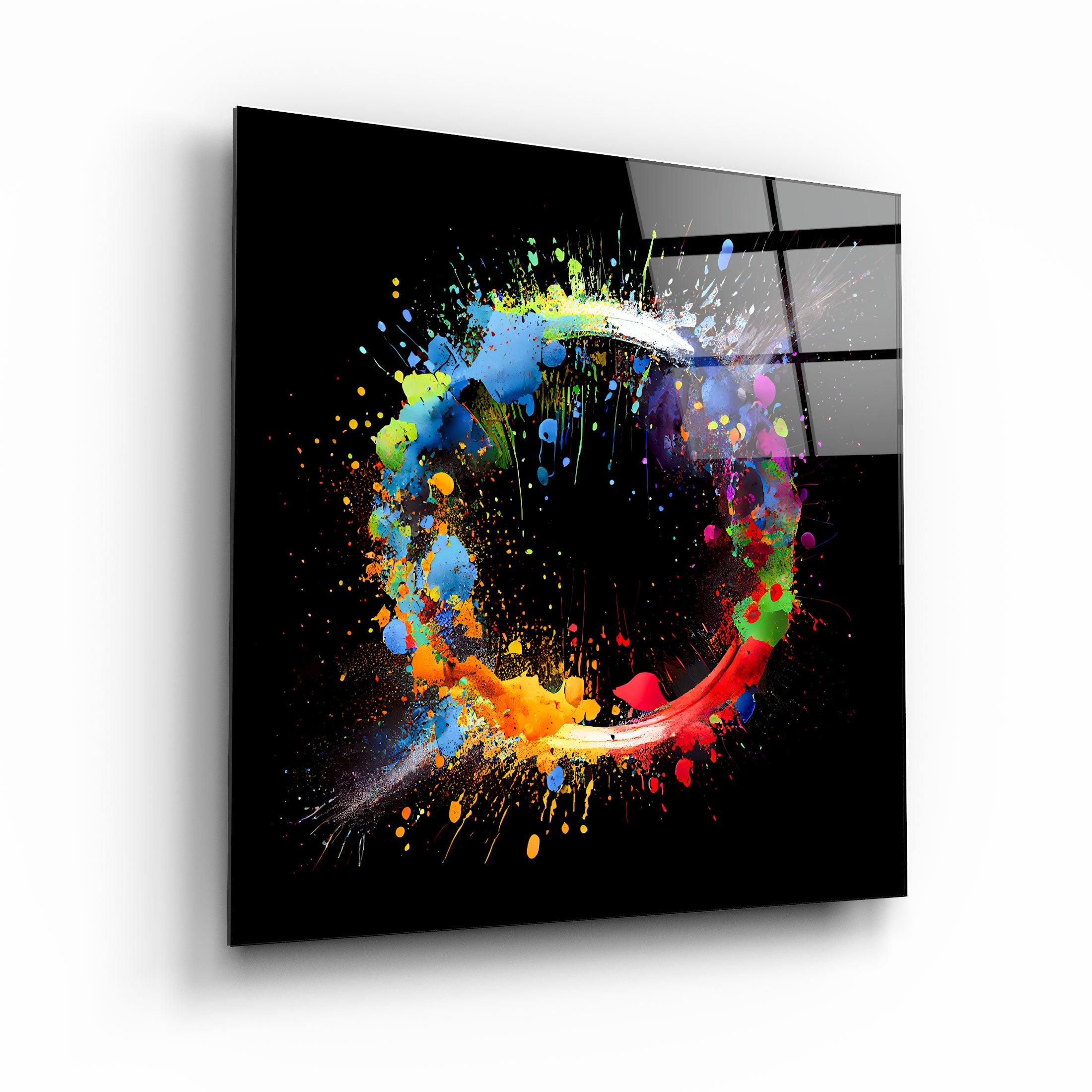 ."Paint Splash Ring". Designer's Collection Glass Wall Art - ArtDesigna Glass Printing Wall Art