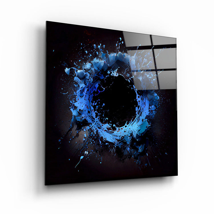 ."Paint Splash Ring-Blue". Designer's Collection Glass Wall Art - ArtDesigna Glass Printing Wall Art