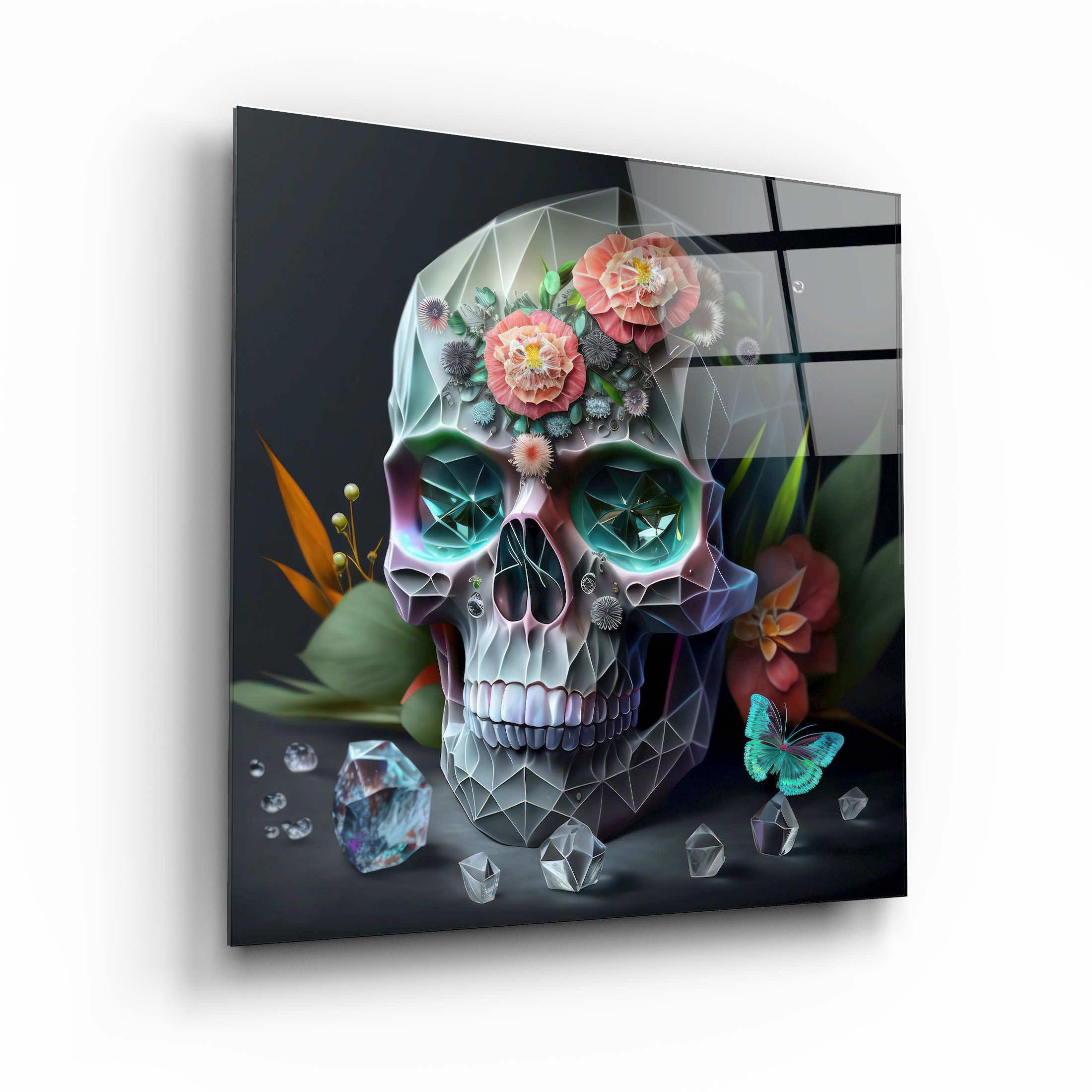 ."Diamond Skull". Secret World Collection Glass Wall Art - ArtDesigna Glass Printing Wall Art