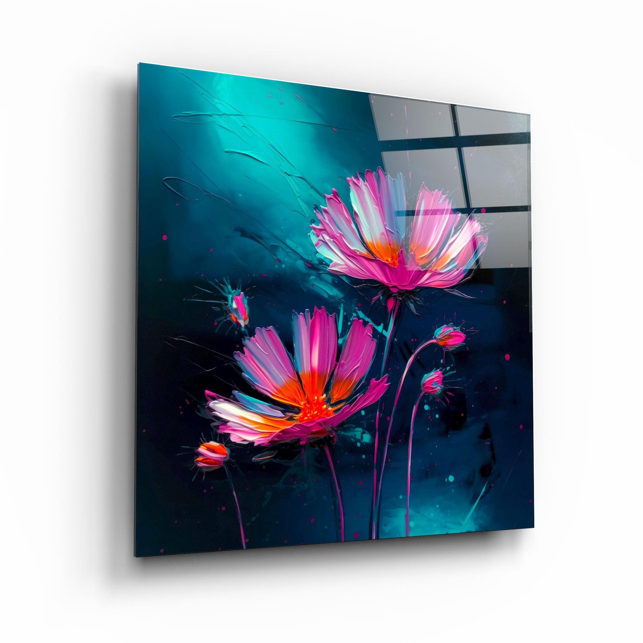 ."Flowers". Secret World Collection Glass Wall Art - ArtDesigna Glass Printing Wall Art