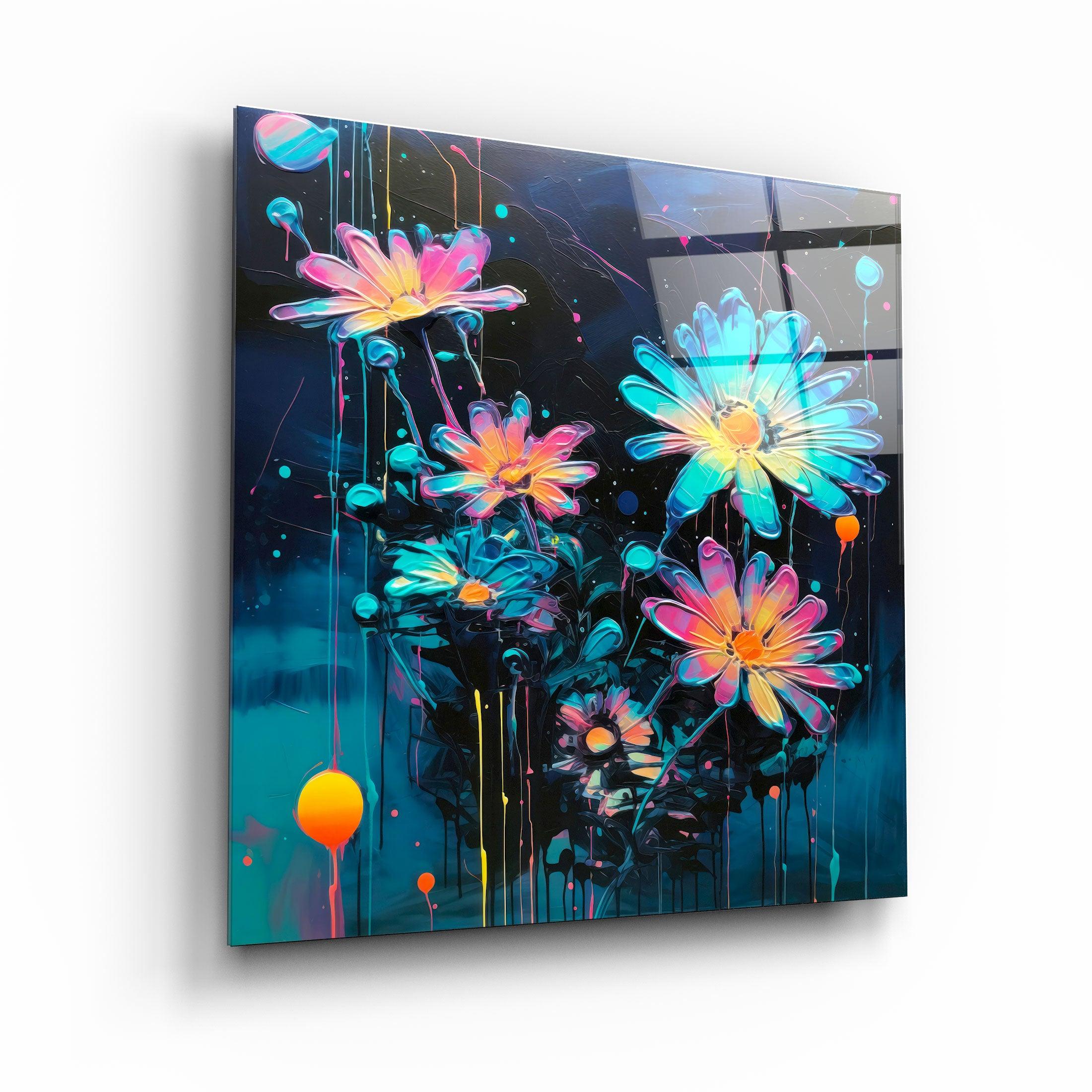 ."Oil Painting Flowers 1". Designers Collection Glass Wall Art - ArtDesigna Glass Printing Wall Art