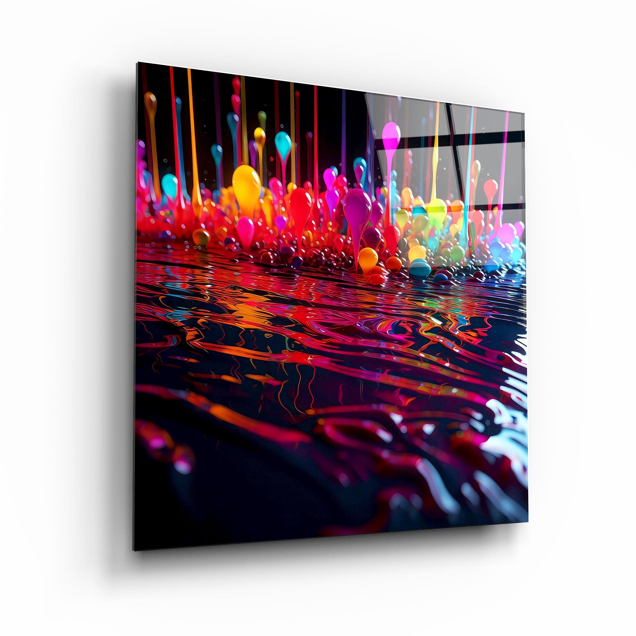 ."Paint Drops V3". Designers Collection Glass Wall Art - ArtDesigna Glass Printing Wall Art