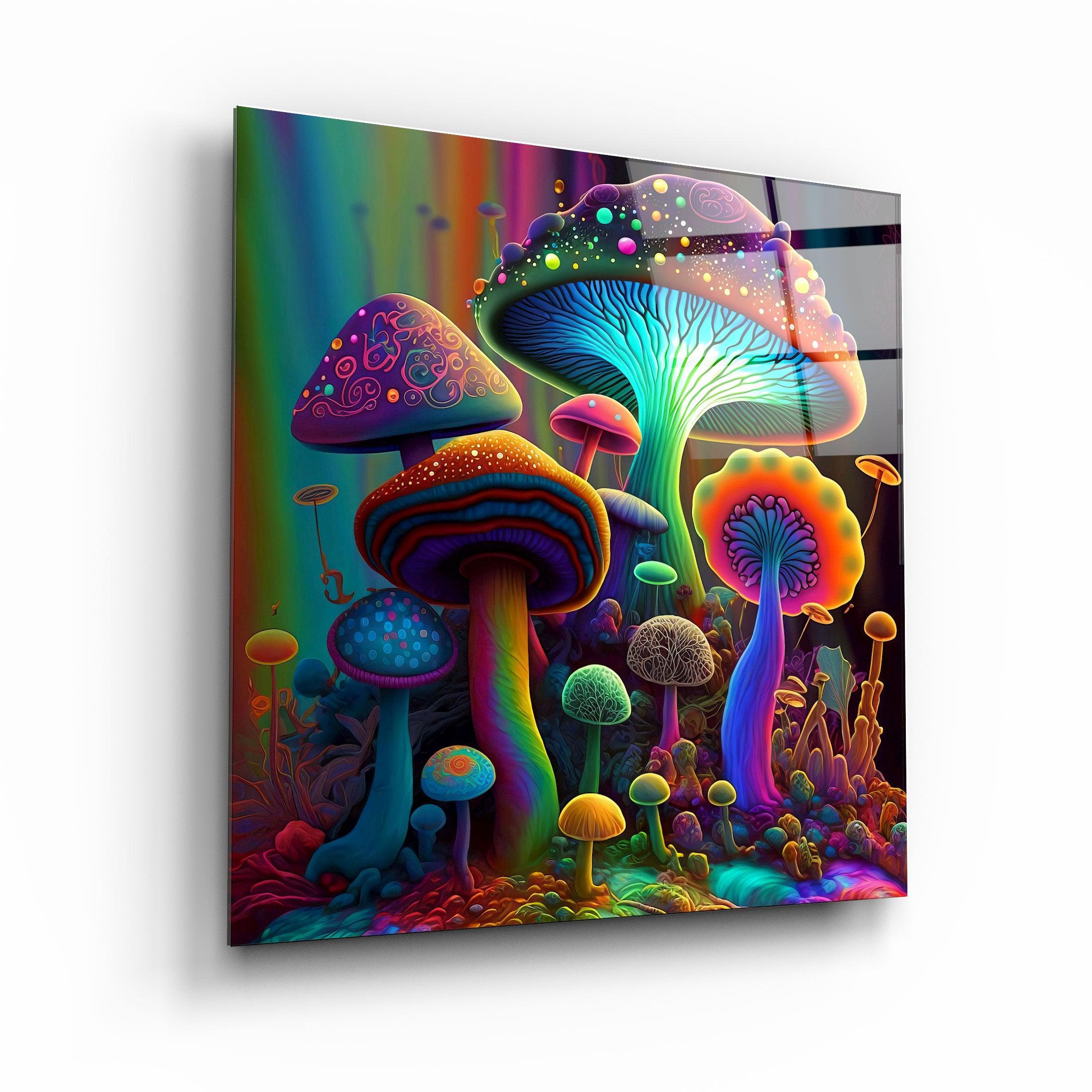 ."Neon Fungies V2". Designer's Collection Glass Wall Art - ArtDesigna Glass Printing Wall Art